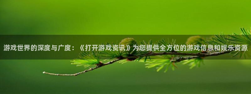 多彩娱乐4开户：游戏世界的深度与广度：《打开游戏资讯》为您提