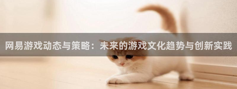多彩联盟官方信誉：网易游戏动态与策略：未来的游戏文化趋势与创